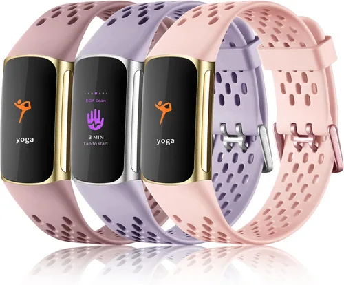 Vista 19 de Maledan Compatible con Fitbit Charge 5/Fitbit Charge 6 bandas para mujeres y hombres, correa deportiva transpirable suave impermeable de repuesto