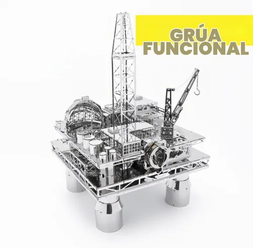 Vista 2 de METAL-TIME, Modelo de plataforma de perforación offshore, kits de modelo de metal, plataforma offshore, rompecabezas de metal 3D, kit
