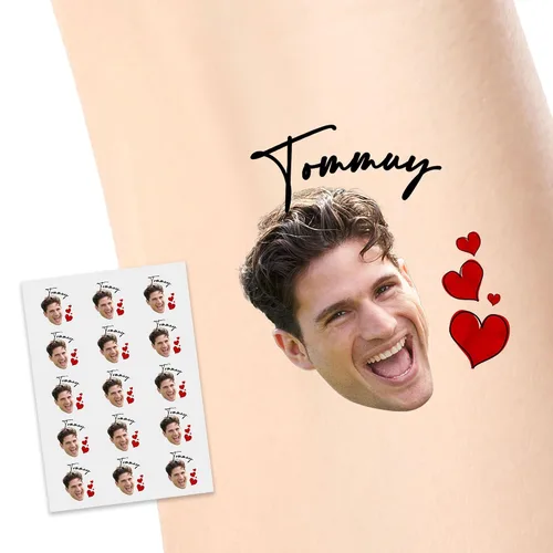 Vista 34 de Tatuajes temporales personalizados, tatuajes de flores de nacimiento personalizados para cumpleaños, boda, despedida de soltera, 1 juego de 15