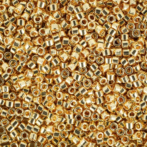 Vista 2 de Miyuki Cuentas de semillas Delica – Tamaño 11/0 (0.063 in), DB0031, chapado en oro de 24 quilates, 0.25 oz, aprox. 1440 cuentas, fabricado en Japón