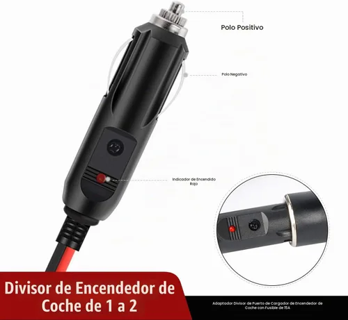Vista 3 de Nilight Enchufe divisor para encendedor de cigarrillos de automóvil, división de 2 vías, 1 puerto a 2 puertos de corriente continua, adaptador