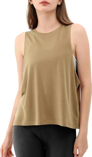 Vista 2 de ODODOS Paquete de 3 camisetas sin mangas sueltas para mujer, camisetas sin mangas para gimnasio, atletismo, entrenamiento, camisetas de yoga