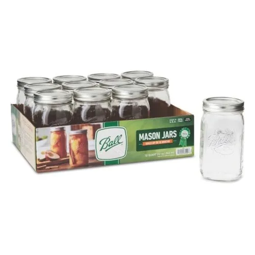 Vista 32 de Ball Mason, Frascos de mermelada con tapas y bandas, Set de 12 unidades de 4 oz, 4 onza, Transparente