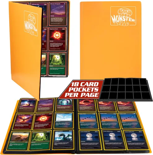 Vista 25 de Monster Binder - Álbum de tarjeta coleccionables, 9 bolsillos para tarjetas, retiene 360 de Yugioh, Magic, y Pokémon, Blanco mate