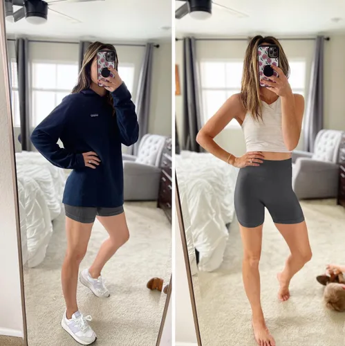 Vista 7 de niyokki Pantalones cortos de entrenamiento para mujer, 3 piezas, acanalados, sin costuras, de cintura alta, para yoga, levantamiento de glúteos