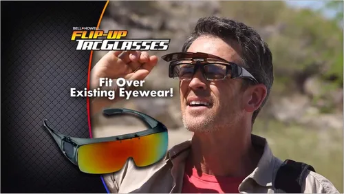 Vista 2 de BellHowell TAC FLIP - Lentes de sol polarizados para hombres inspirados en militares como se ve en la televisión