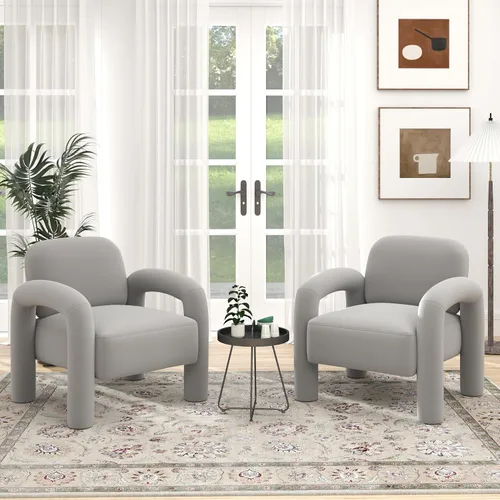 Vista 12 de Silla decorativa moderna, cómoda silla tapizada de terciopelo, acogedora silla individual de tocador, silla de barril copetudo, silla de lectura