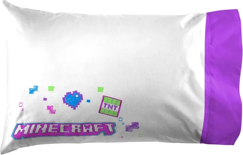 Vista 3 de Jay Franco - Juego de sábanas de microfibra, tamaño matrimonial, supersuave de Minecraft con diseño neón cibernético con Creeper, de 4 piezas