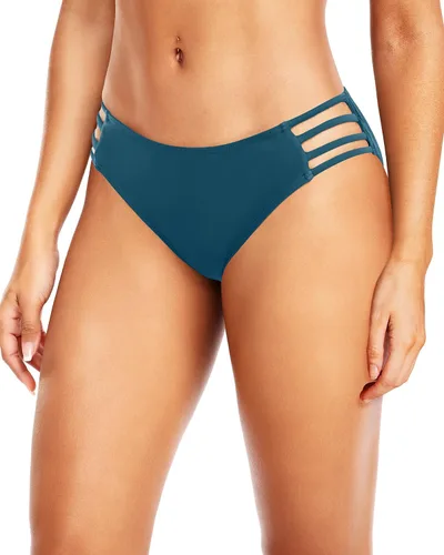 Vista 23 de Tempt Me Parte inferior de bikini con tiras para mujer, cobertura completa, parte inferior de traje de baño, parte inferior de bikini Negro-2