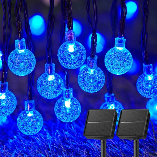 Vista 15 de Brightown Luces de Cadena Solares para Exteriores 60 LED 35.6 Pies Luces de Globo de Cristal con 8 Modos de Iluminación, Luces Solares Impermeables