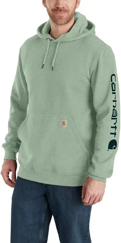 Vista 49 de Carhartt Sudadera de ajuste holgado para hombre con logotipo en la manga, de peso medio, gráfica, liquidación Terreno ámbar