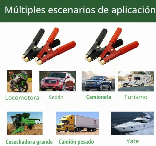 Vista 5 de 4 piezas de abrazaderas de cable de puente de batería, abrazaderas de batería de cobre puro resistente para coche, abrazaderas de cocodrilo