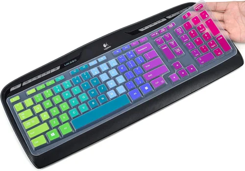 Vista 2 de Logitech K330 - Funda para teclado inalámbrico Logitech MK335 MK320, teclado de escritorio inalámbrico Logitech K330, accesorios de piel protectora
