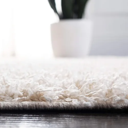 Vista 4 de SAFAVIEH Venus Shag Collection - Alfombra decorativa, 2 pies 7 pulgadas x 5 pies, color marfil, diseño sólido, no desprende pelusa y de fácil