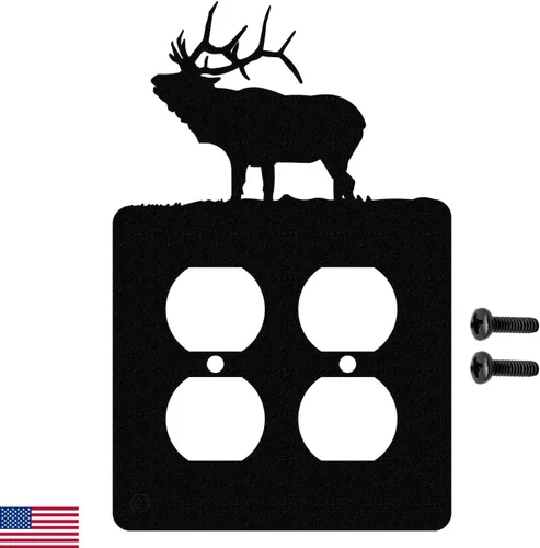 Vista 12 de Solitary Elk - Placa de pared dúplex individual (potencia única, negro)