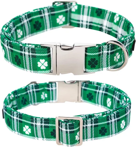 Vista 154 de Lionet Paws Collar de perro de Halloween con corbatín, bonito collar de algodón ajustable con hebilla de metal para perros pequeños, medianos y A