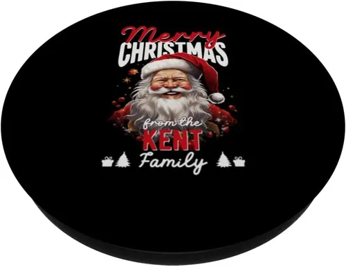 Vista 2 de Merry Christmas From The Kent Family Santa Claus Costume PopSockets Standard PopGrip