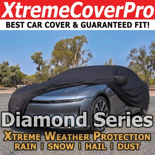 Vista 2 de Funda para automóvil Lucid Air XTREMECOVERPRO Diamond Series 2023, color negro Super Heavy Duty Extreme Weather Protection, thick cotton lining