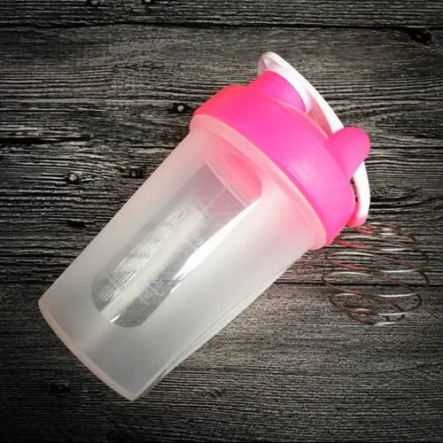 Vista 2 de CHNLML Botella mezcladora de proteínas de 13.5 fl oz / 16 onzas con bola agitadora para batido de proteínas, botella agitadora con bola mezcladora