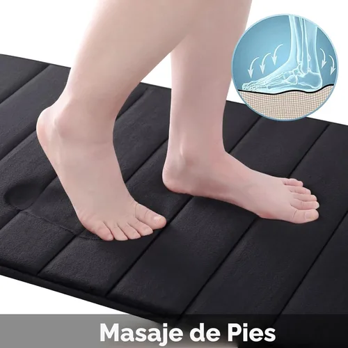 Vista 3 de Buganda Juego de 2 alfombras y tapetes de baño de espuma viscoelástica, lavables a máquina, suaves, antideslizantes, absorbentes, para baño, ducha