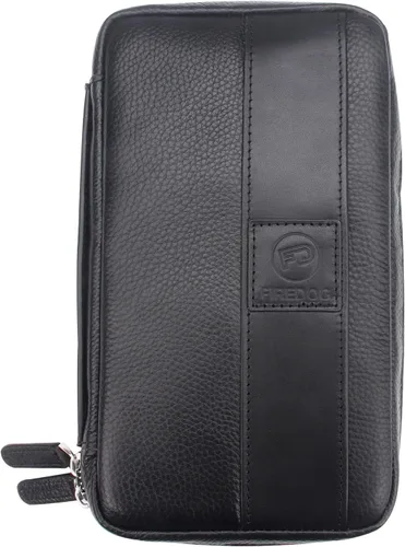 Vista 8 de FIREDOG Bolsa de cigarros, de cuero genuino, portátil, caja de cigarros para el día del padre, hombres, marido (capacidad para 5-6 puros, negro)