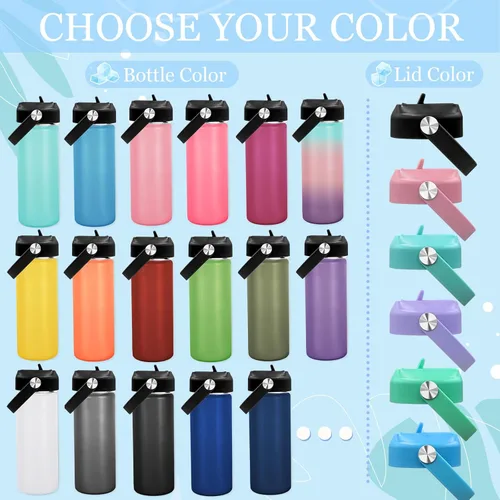 Vista 7 de Personalized 18oz Kids Water Bottle with Engraved Name Text Back to School Custom Stainless Steel Insulated Water Bottle for School, Personalized