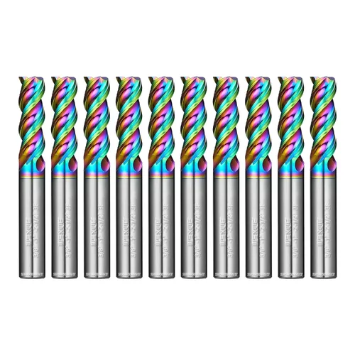 Vista 24 de Juego de fresas de extremo cuadrado de carburo WEXWE Tools Serie DLC, revestimiento tipo diamante, fresa para aluminio, cobre, aleaciones