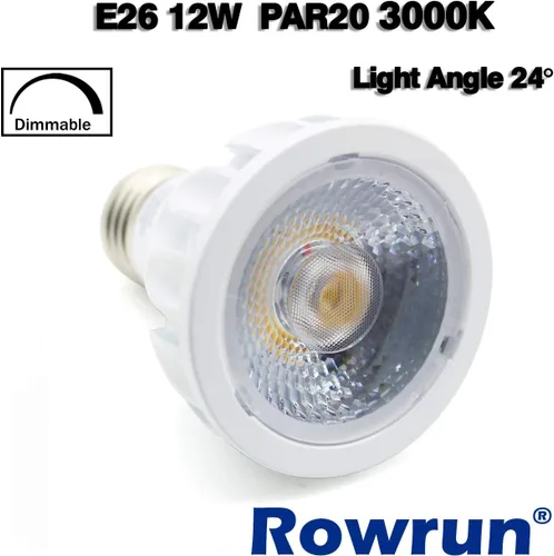 Vista 5 de PAR20 Bombilla LED de 12 W, regulable, 3000 K, blanco suave, foco COB ángulo de haz de 24°, base E26 para iluminación empotrada, campana extractora