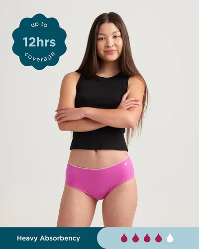 Vista 4 de saalt Bragas Menstruales para Adolescentes - Ropa Interior Menstrual a Prueba de Fugas para Chicas Adolescentes - Comodidad de Cobertura Completa