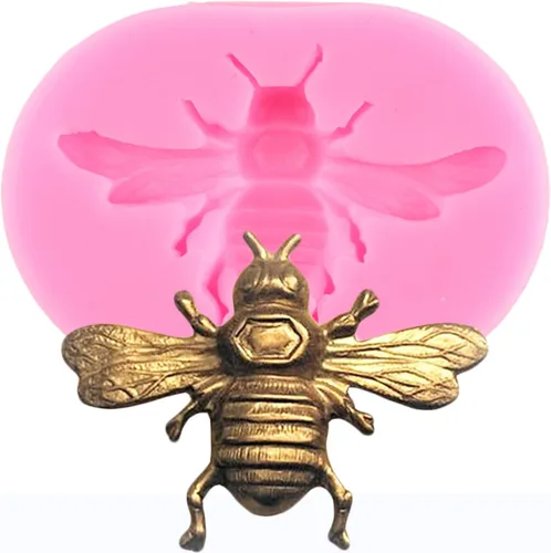 Vista 6 de Mujiang Bumble Bee - Moldes de silicona para fondant para cupcakes, decoración de pasteles, dulces, chocolate, juego de 4