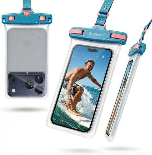 Vista 35 de wellhouse Funda impermeable para teléfono, estuche impermeable para iPhone 16 15 14 13 12 Pro Max XS Samsung, bolsa seca para celular IPX8 3D