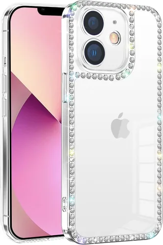 Vista 9 de Compatible con iPhone SE 2022/iPhone SE 2020/iPhone 7/iPhone 8 transparente para mujeres y niñas con purpurina 3D brillante brillante de lujo