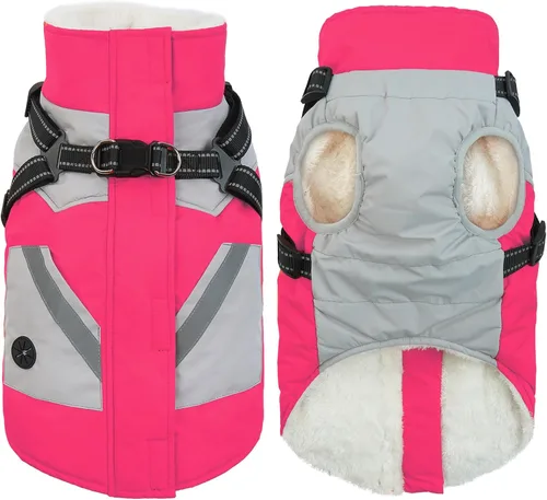 Vista 33 de IECOii Abrigos para perros pequeños, arnés de invierno con cremallera, color verde, talla XS, cálido abrigo de invierno para perros pequeños