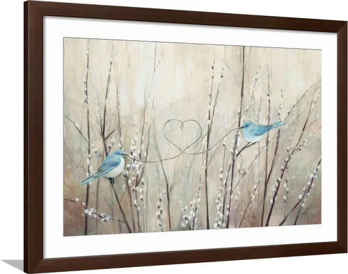 Vista 7 de ART.COM Lienzo enmarcado para pared, cuerda neutra de pájaros bonitos por Julia Purinton, decoración de animales, 18 x 12 pulgadas, marco negro