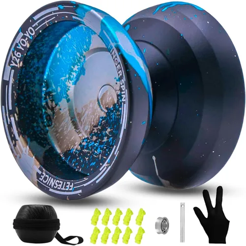 Vista 8 de FETESNICE Yoyo profesional de mariposa Y26 - Yoyo giratorio de dedo de doble modo receptivo/no responde, para niños, adultos y jugadores