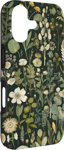 Vista 3 de Olive Green Boho Botanical Wildflowers Funda para iPhone 17