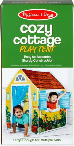Vista 6 de Melissa & Doug Cozy Cottage Tienda de Juego de Tela y Bolsa Tote de Almacenamiento, Amarillo