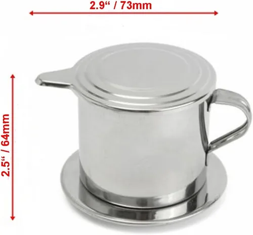 Vista 6 de Cafetera con filtro de goteo de café de estilo vietnamita de acero inoxidable (3.4 fl oz)