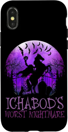 Vista 4 de iPhone 14 La peor pesadilla de Ichabod, funda de Halloween de jinete sin cabeza