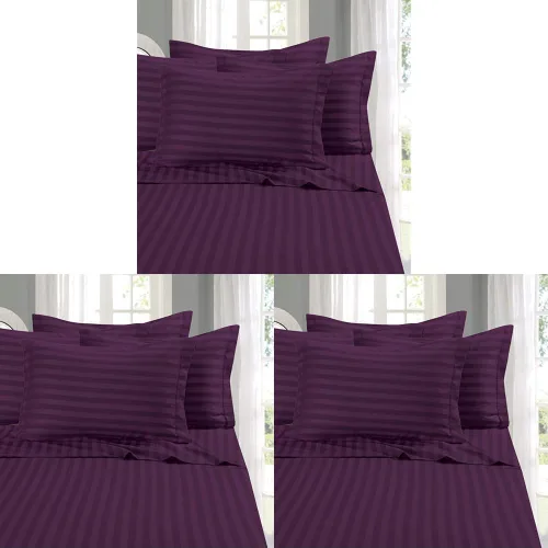 Vista 10 de Elegant Comfort - Juego de sábanas de 4 piezas, microfibra de 1500 hilos de calidad egipcia de lujo resistente a las arrugas, rayas estilo damasco