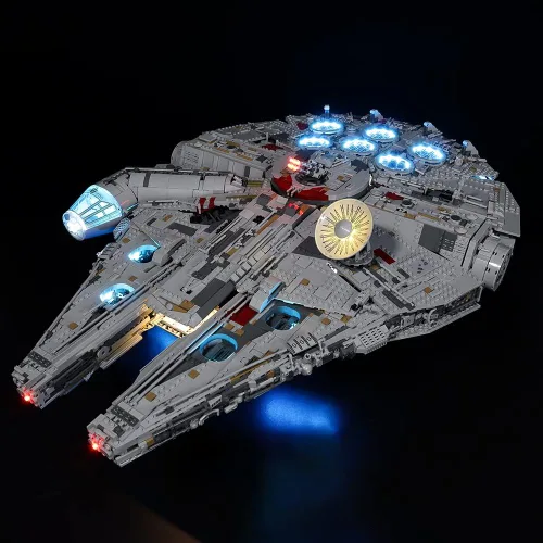 Vista 7 de RC con kit de luz LED de sonido para (Millennium Falcon 75192) Modelo de bloques de construcción, kit de iluminación de construcción compatible