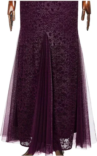 Vista 7 de Miusol Vestido largo formal de sirena con encaje floral y manga 23 para mujer