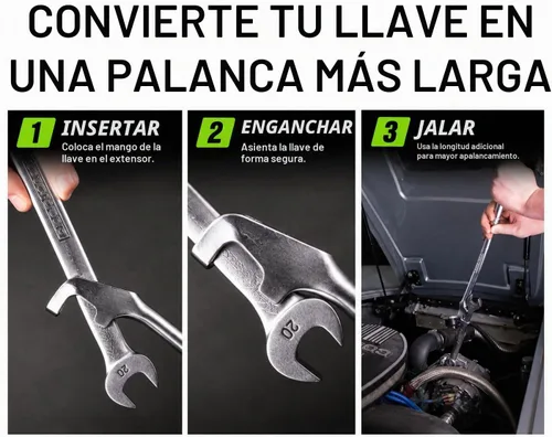 Vista 3 de OEMTOOLS 22656 Herramienta Extensora de Llave, Aumenta el Torque en Espacios Reducidos, Extensión Universal de Llave para Pernos Oxidados, Llaves