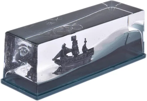 Vista 8 de Botella fluida de deriva de barco de crucero, 1/2 piezas de barco acrílico insundable en caja, juguetes modelo de crucero Titanic, adorno flotante