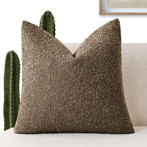 Vista 19 de Foindtower Fundas de almohada decorativas con textura de boucle, fundas de almohada sólidas, neutrales, suaves y acogedoras para silla, sofá