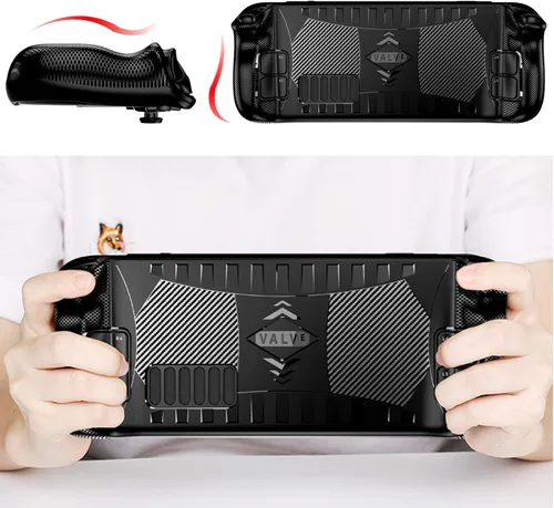 Vista 4 de KANG YU - Funda protectora de silicona suave para Steam Deck, absorción de golpes, antiarañazos, cobertura completa, compatible con Steam Deck