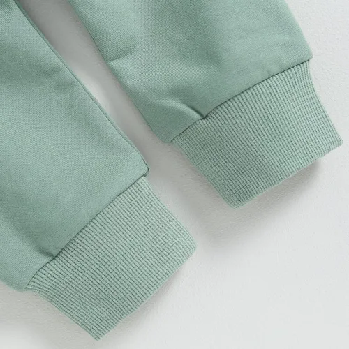 Vista 6 de Ropa de otoño e invierno para bebés, niños y niñas, sudadera con capucha con bloques de color, sudadera con capucha y pantalones elásticos