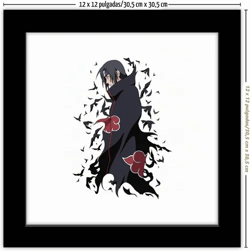 Vista 7 de Gallery Pops Naruto Shippuden - Arte de pared Itachi Uchiha, versión enmarcada negra, 12 x 12 pulgadas Versión con marco negro