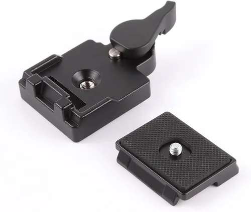 Vista 2 de FocusFoto Placa de liberación rápida con adaptador de abrazadera para Manfrotto 200PL-14 323 RC2 System Tripod Fit