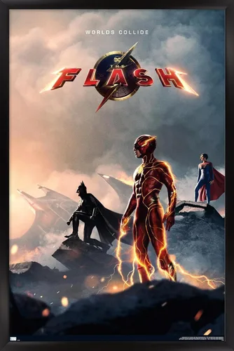 Vista 8 de Trends International DC Comics Movie The Flash - Póster de pared de una hoja, 22.4 pulgadas de largo x 14.7 pulgadas, versión enmarcada de madera